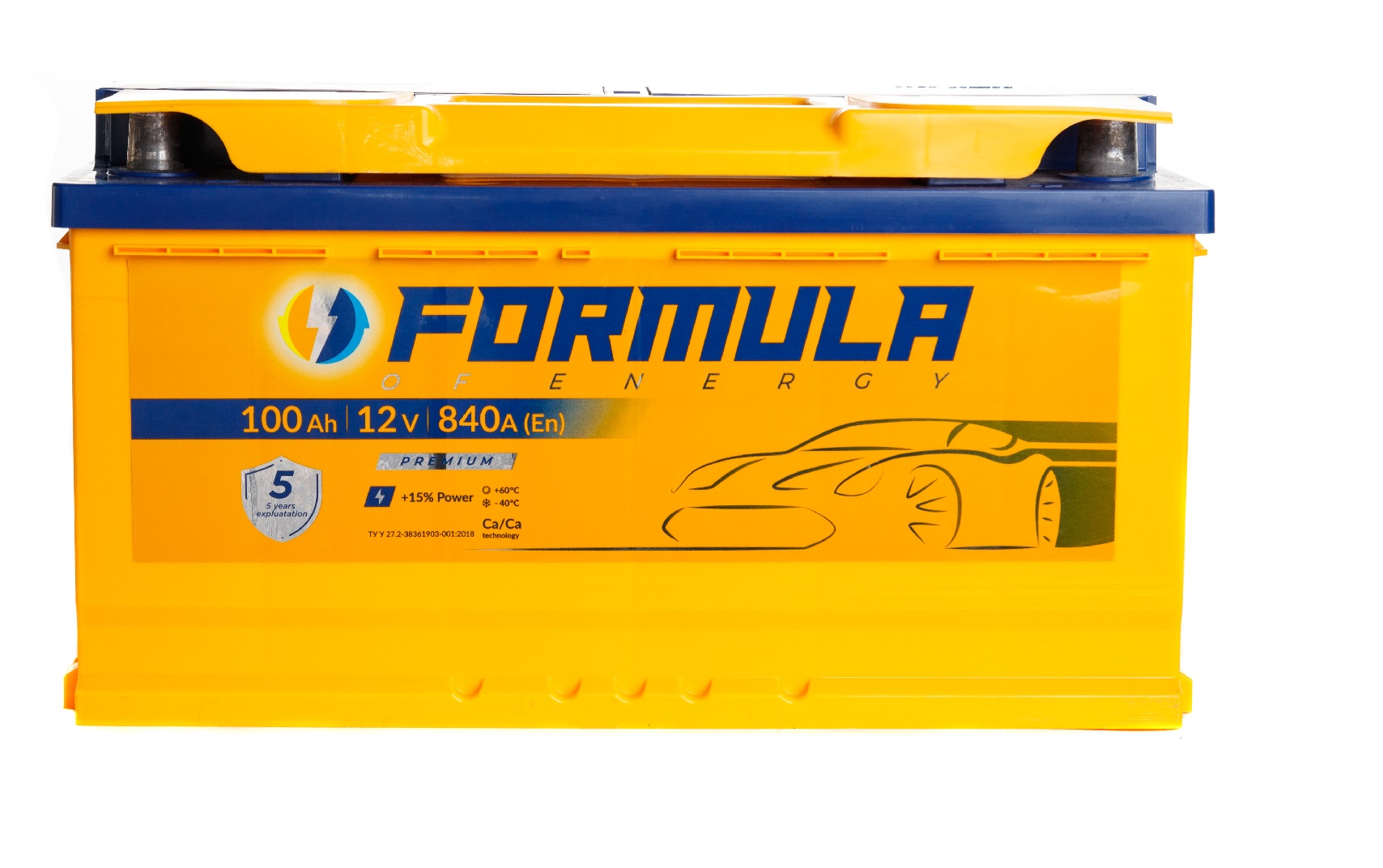 Акумулятор легковий Formula of energy premium 6СТ-100(1), 12B, 100Ah, 840A, плюс ліворуч (L+) кальцієвий (Ca/Ca), 353x175x190мм (FPRE100E1)